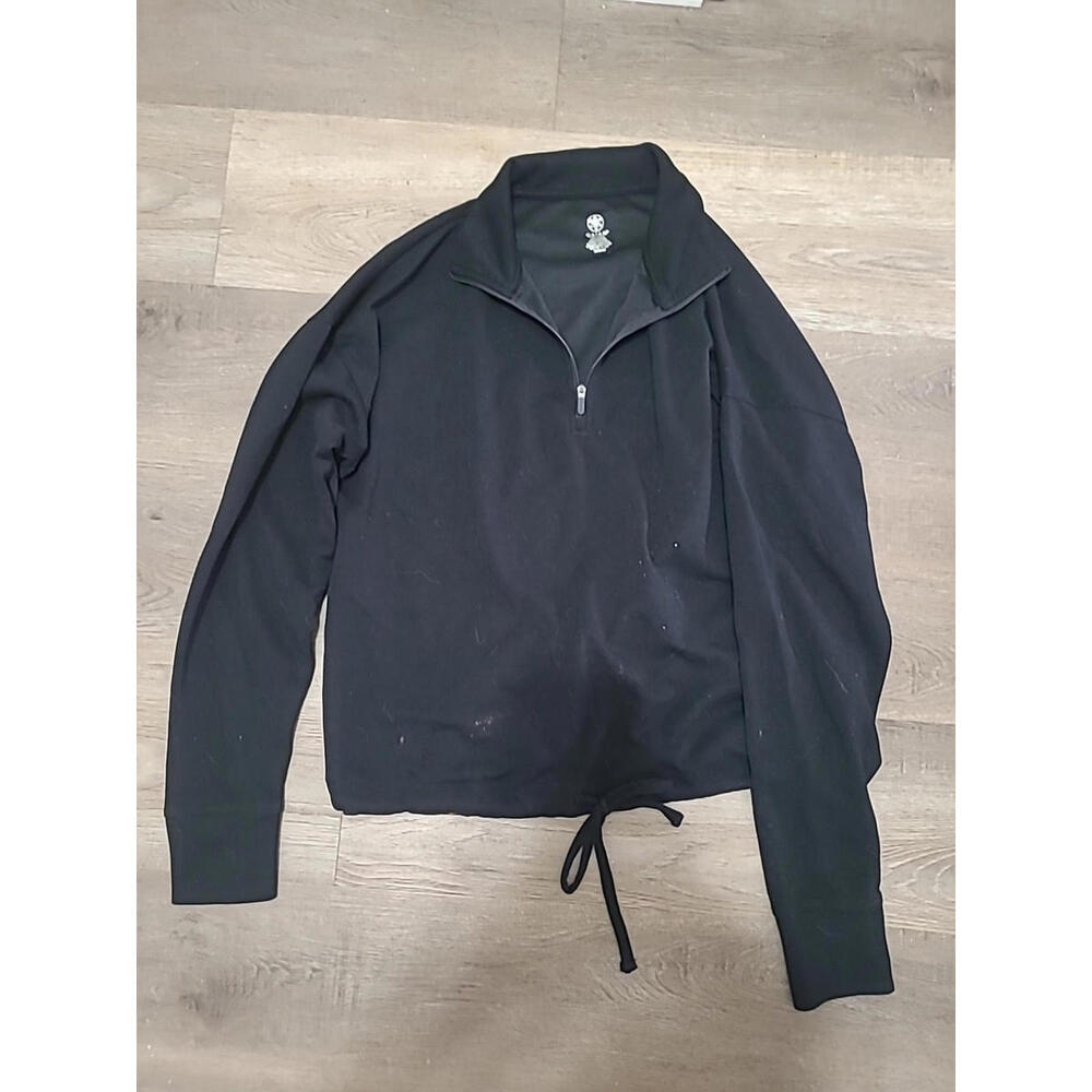 Gaiam Black Quarter Zip Jacket Lightweight Womens Medium Active